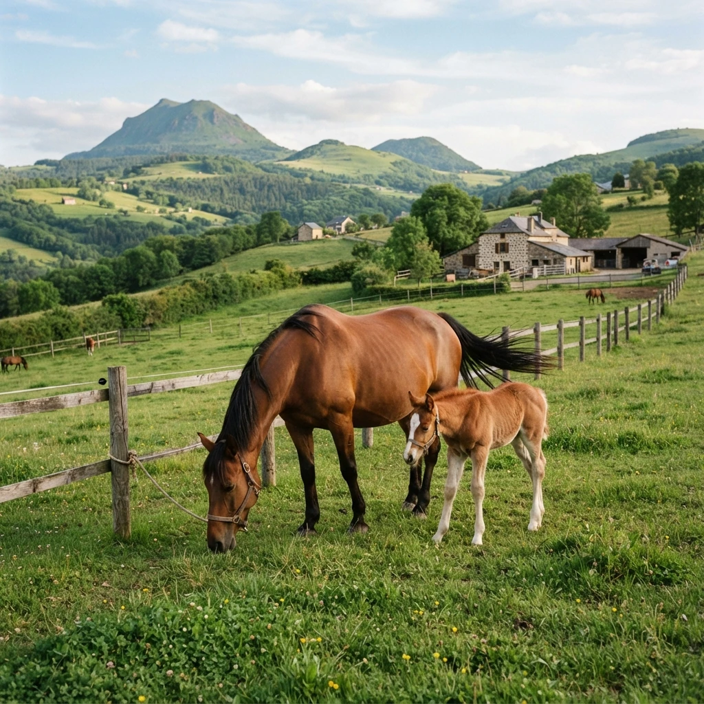 Élevage de chevaux au Domaine Equestre de Margnat, Beauregard-l'Évêque