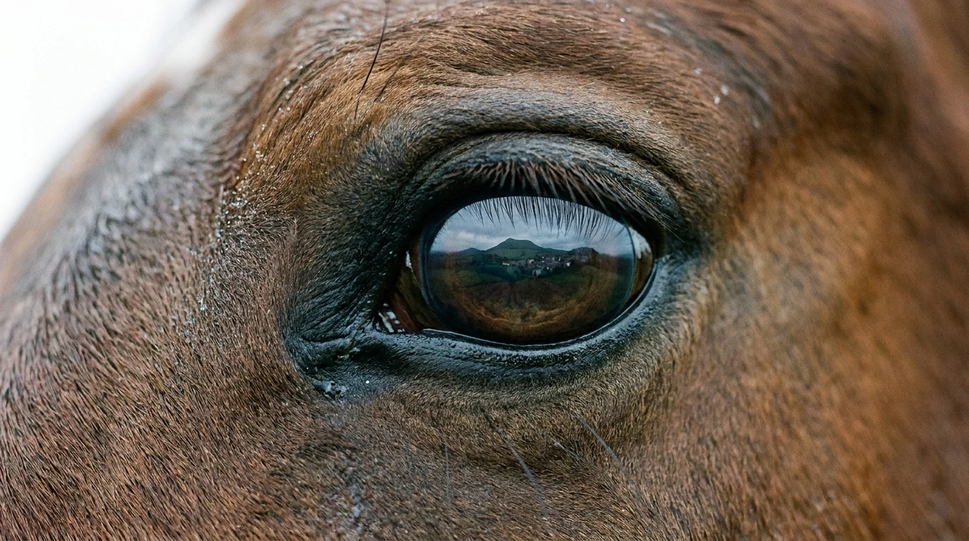 Un regard de cheval au Domaine Equestre de Margnat, Beauregard-l'Évêque