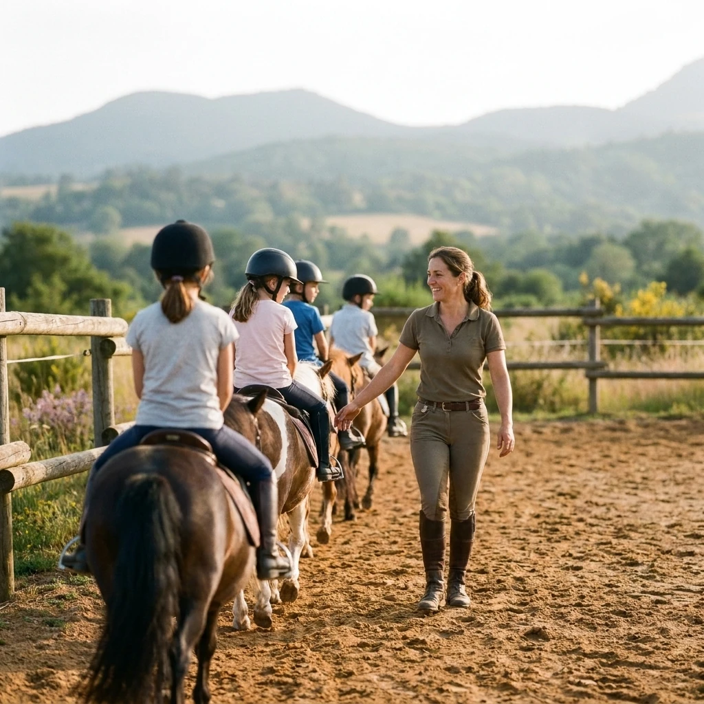 Cours de poney à Beauregard-l'Évêque, Puy-de-Dôme